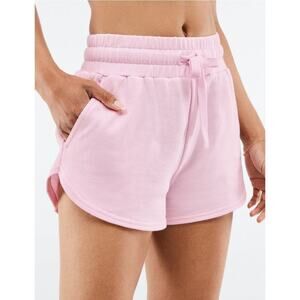 Fabletics High Waist Drawstring Sweat Lounge Shorts Pink Size Small 659S
